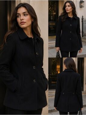 Banana Republic Black Coat XS Made of Italian Fabric